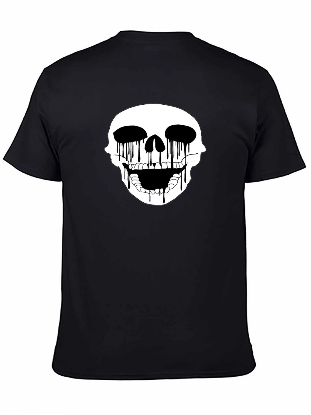 Skull Drip Graphic Tee - Edgy Black T-Shirt