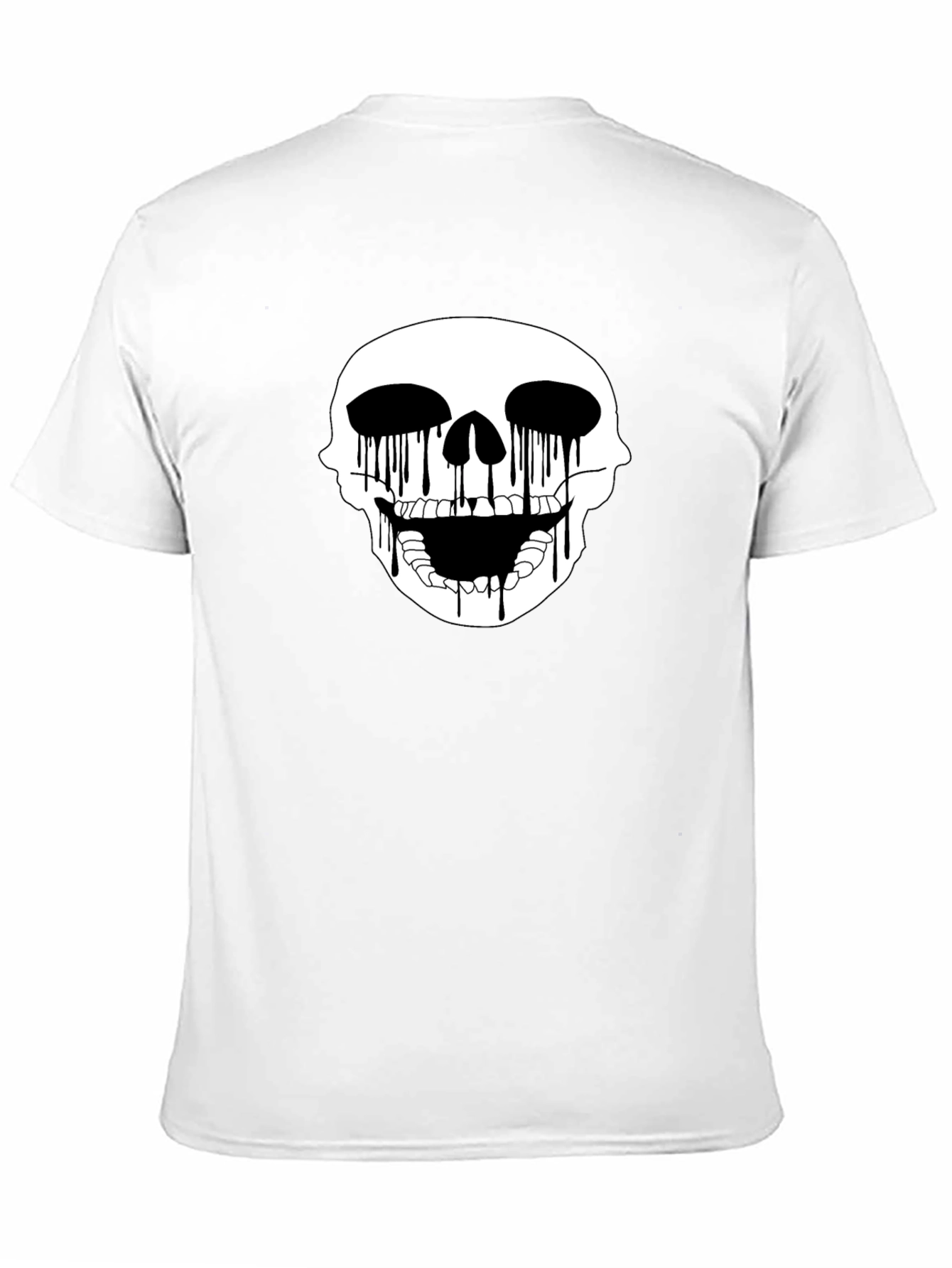 Skull Drip Graphic Tee - Edgy Black T-Shirt
