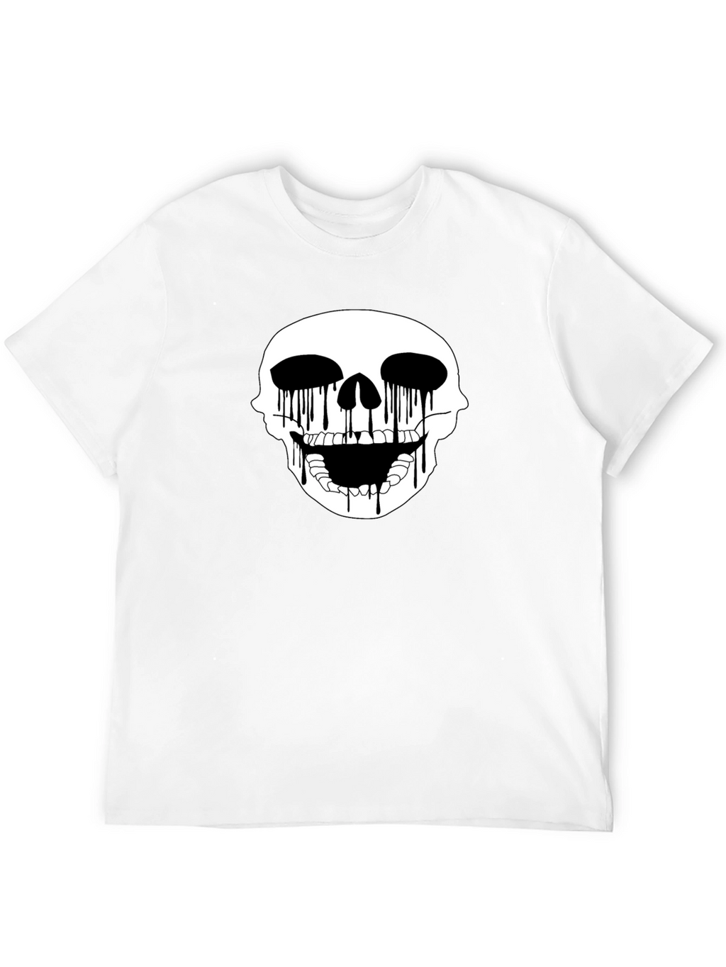 Skull Drip Graphic Tee - Edgy Black T-Shirt