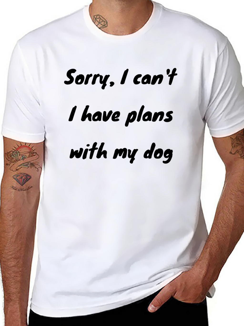Dog Lover T-Shirt - Sorry Plans with Dog