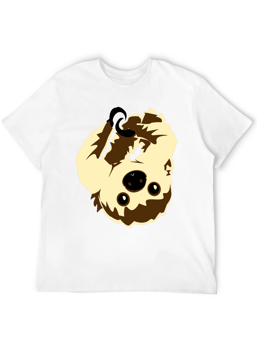 Upside Down Sloth Graphic Tee - Black Cotton Shirt