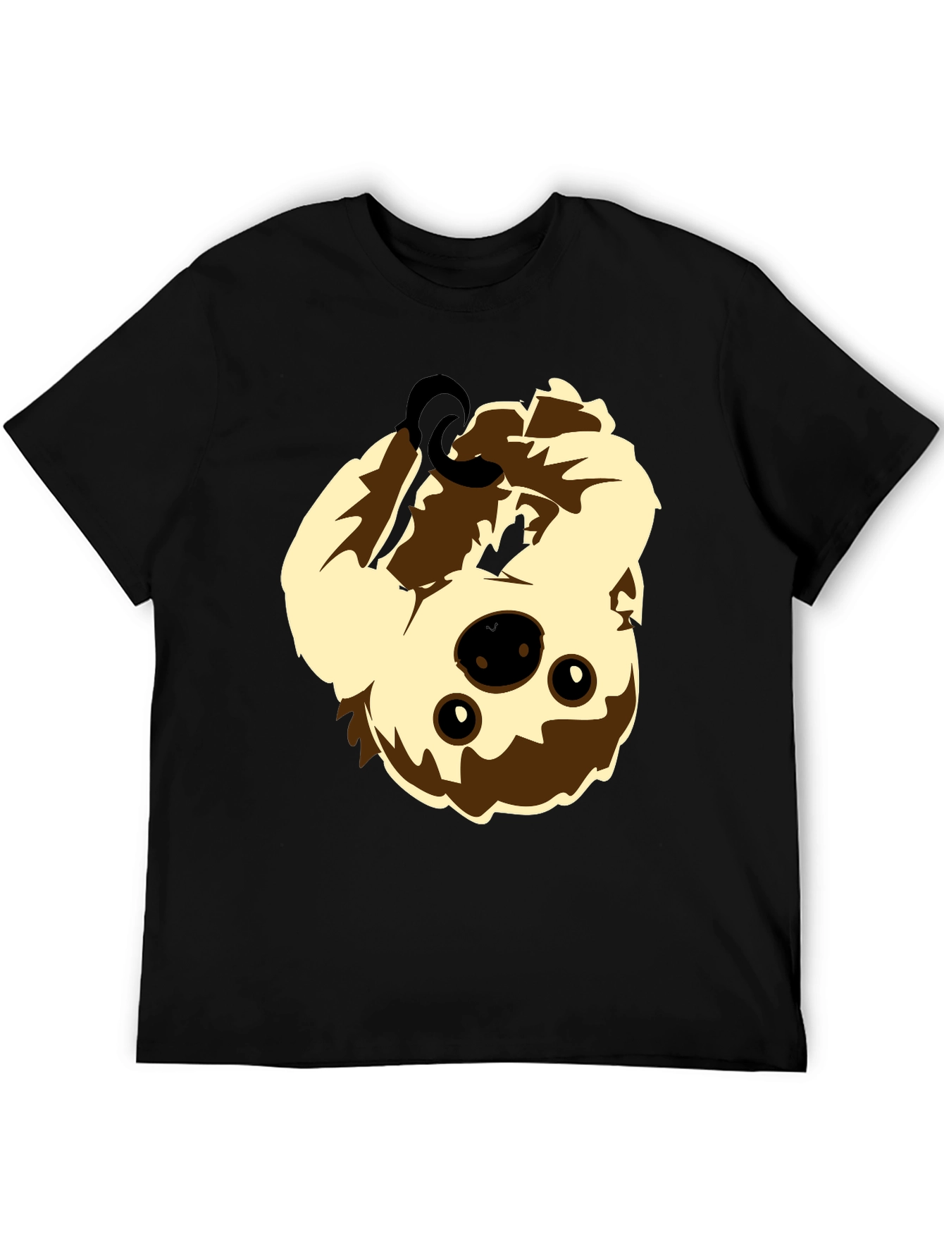 Upside Down Sloth Graphic Tee - Black Cotton Shirt