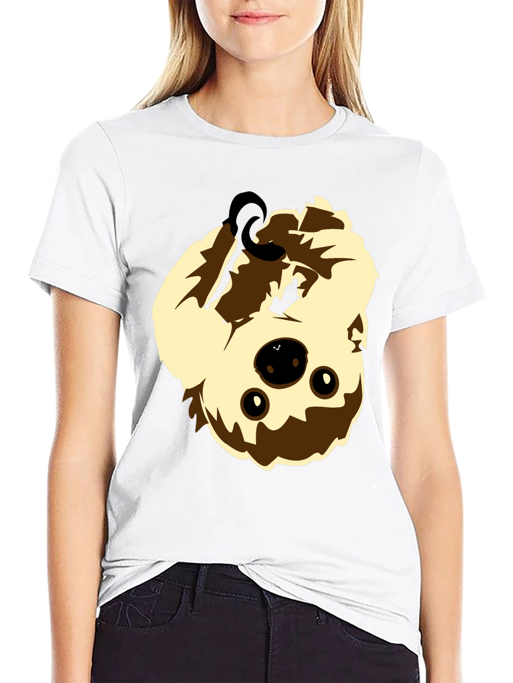 Upside Down Sloth Graphic Tee - Black Cotton Shirt