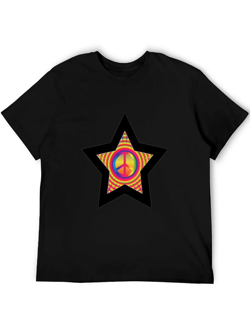 Peace Star T-Shirt - Retro Hippie Style