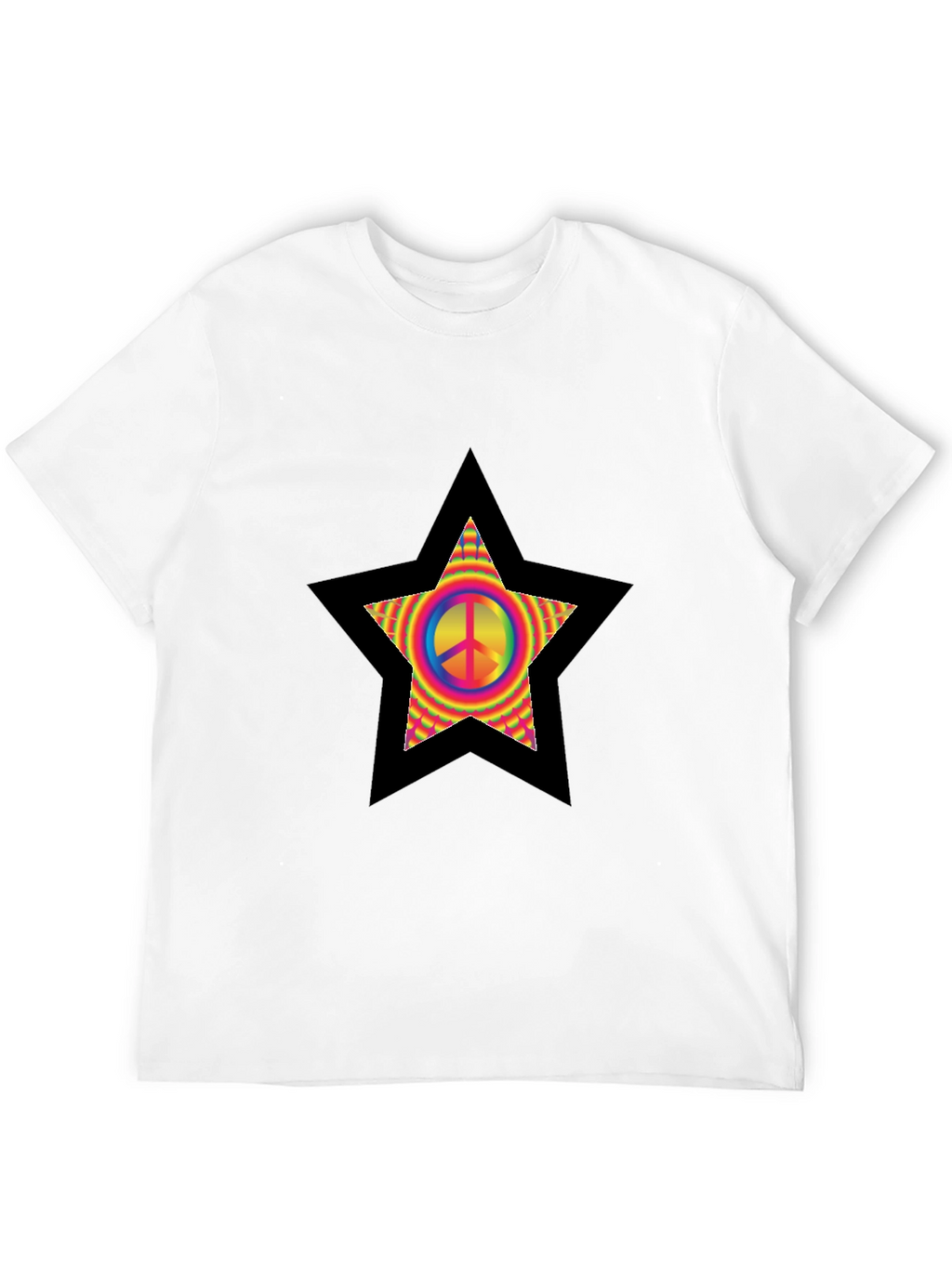 Peace Star T-Shirt - Retro Hippie Style