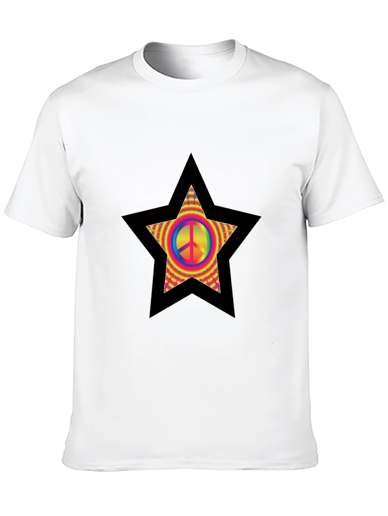 Peace Star T-Shirt - Retro Hippie Style