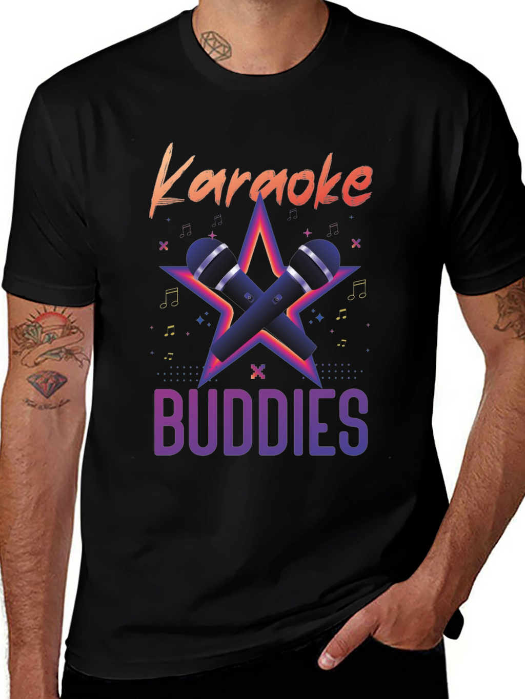 Karaoke Buddies Graphic Tee - Black