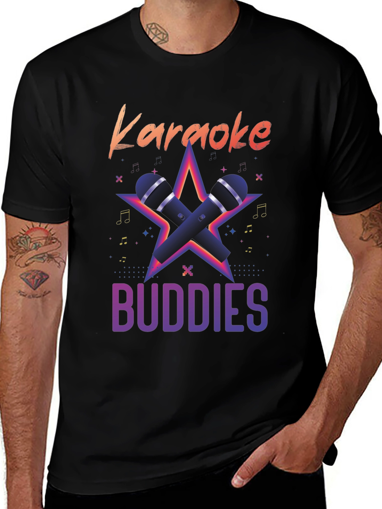 Karaoke Buddies Graphic Tee - Black