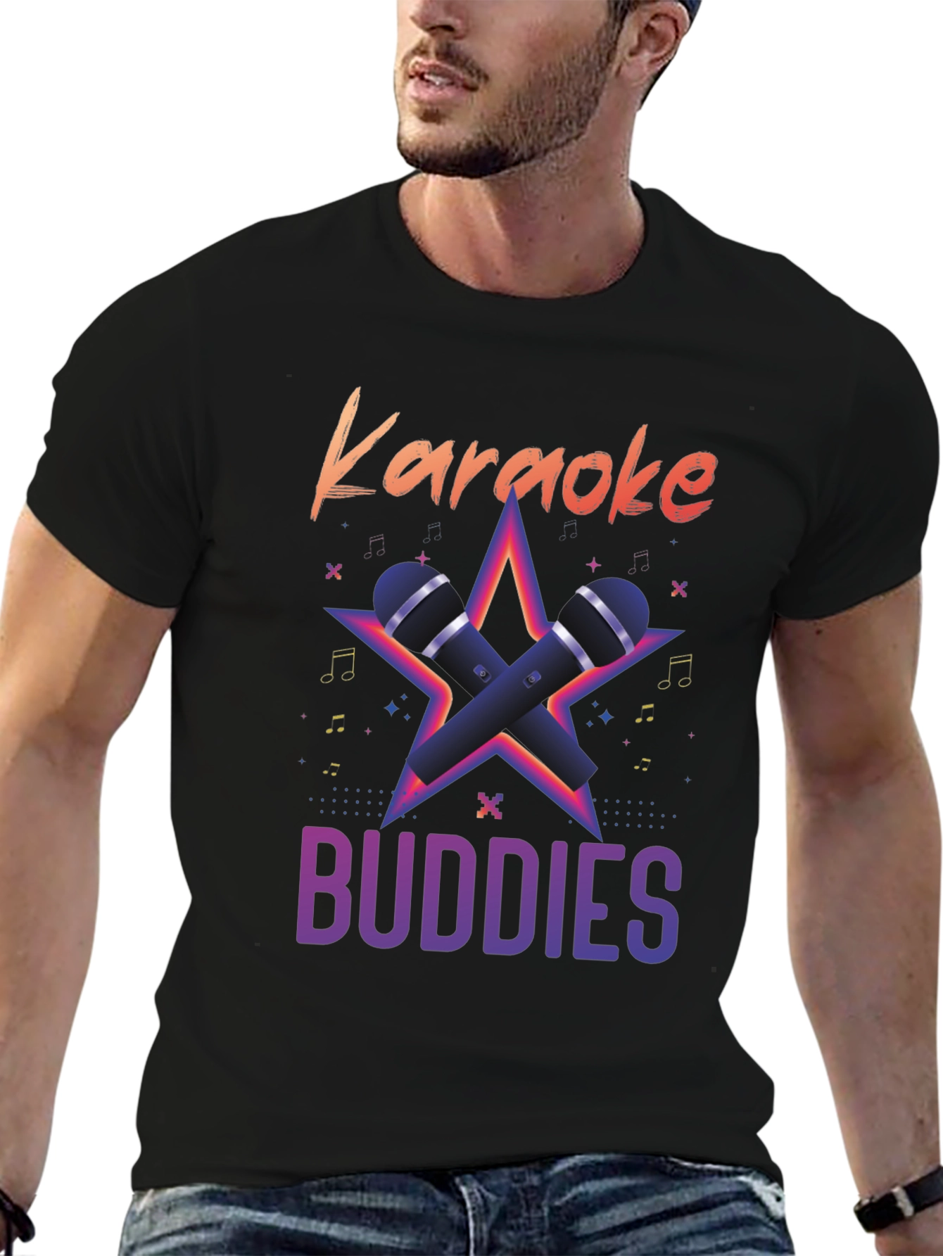 Karaoke Buddies Graphic Tee - Black