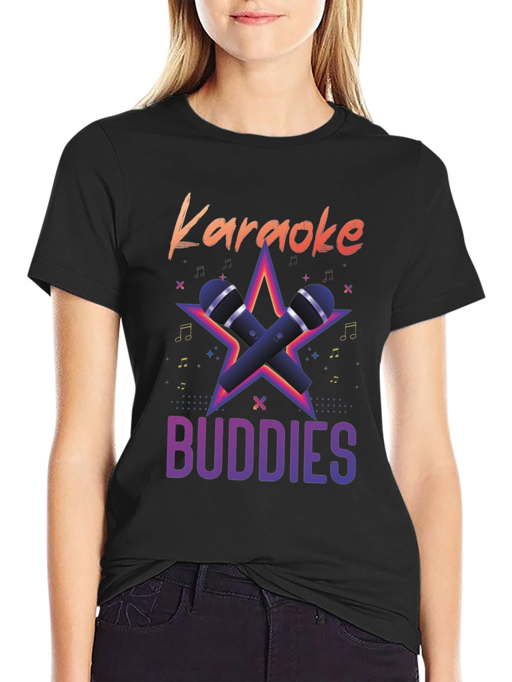 Karaoke Buddies Graphic Tee - Black