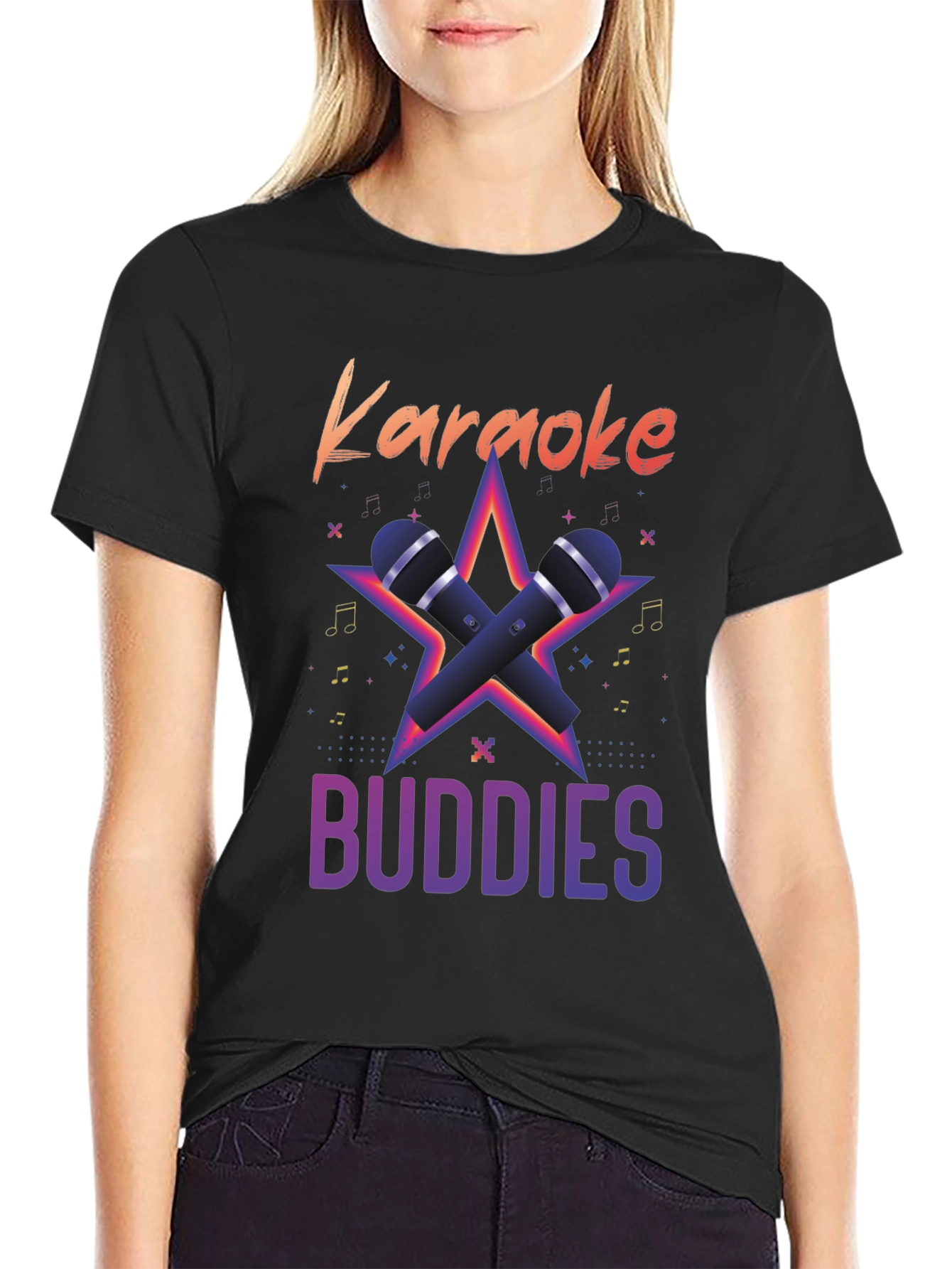 Karaoke Buddies Graphic Tee - Black