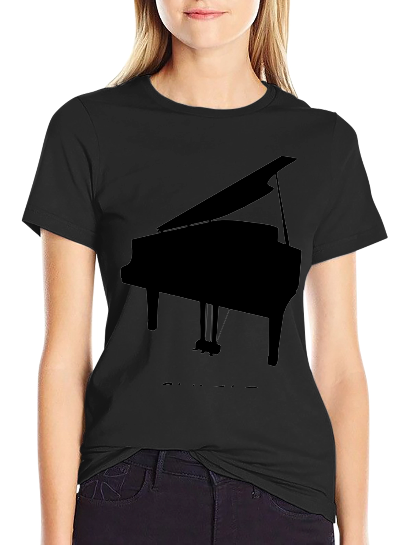Piano Graphic Tee - Musical Instrument T-Shirt
