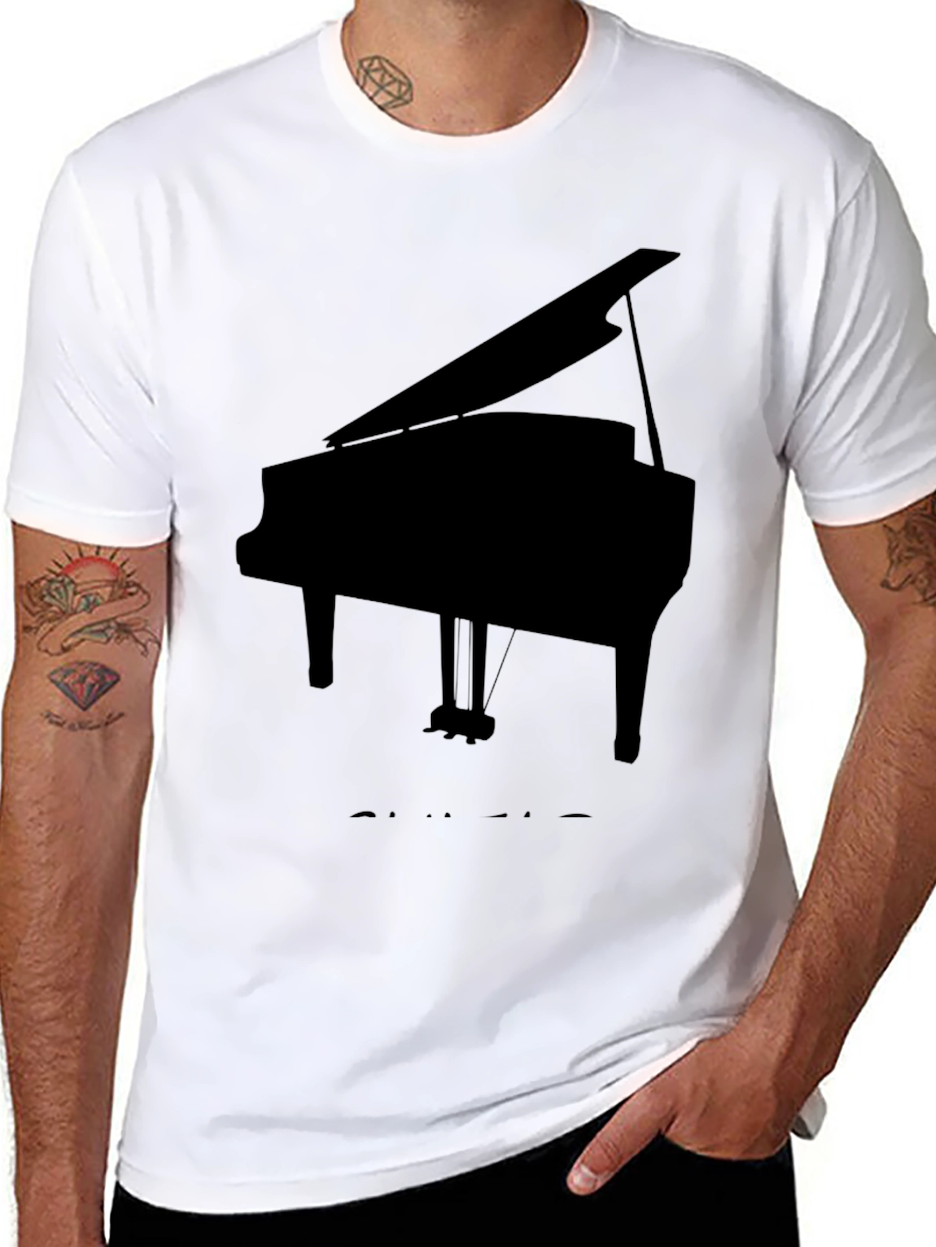 Piano Graphic Tee - Musical Instrument T-Shirt