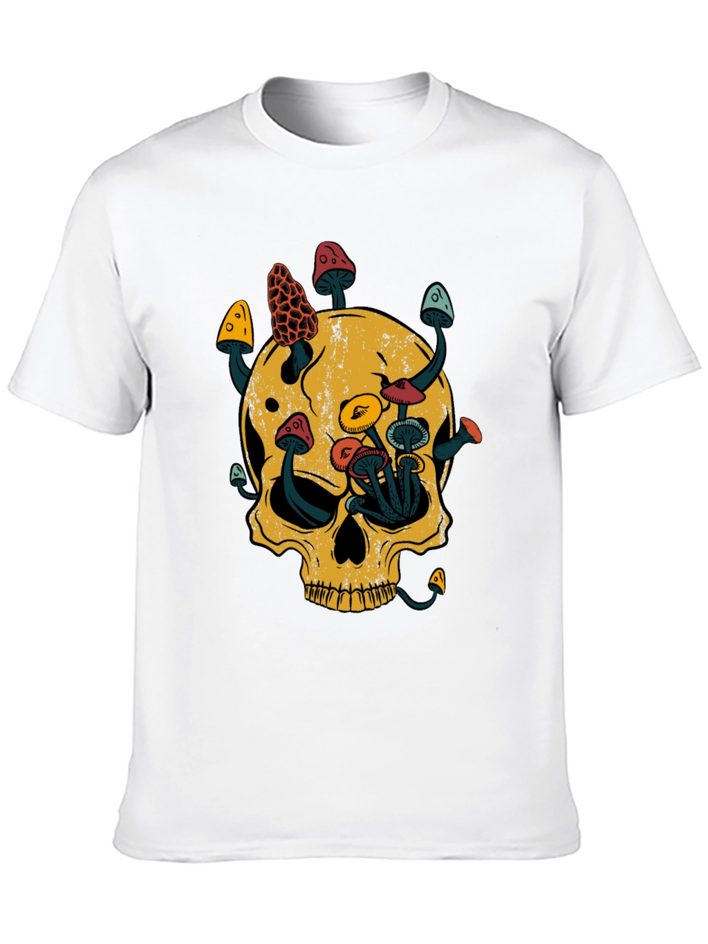 Skull & Mushroom Graphic Tee - Black