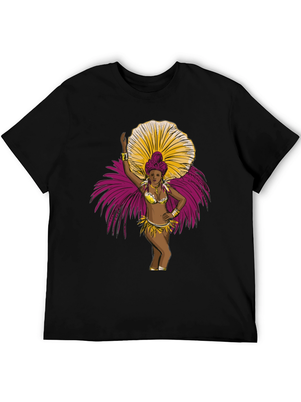 Carnival Dancer Graphic T-Shirt - Bold Black Tee