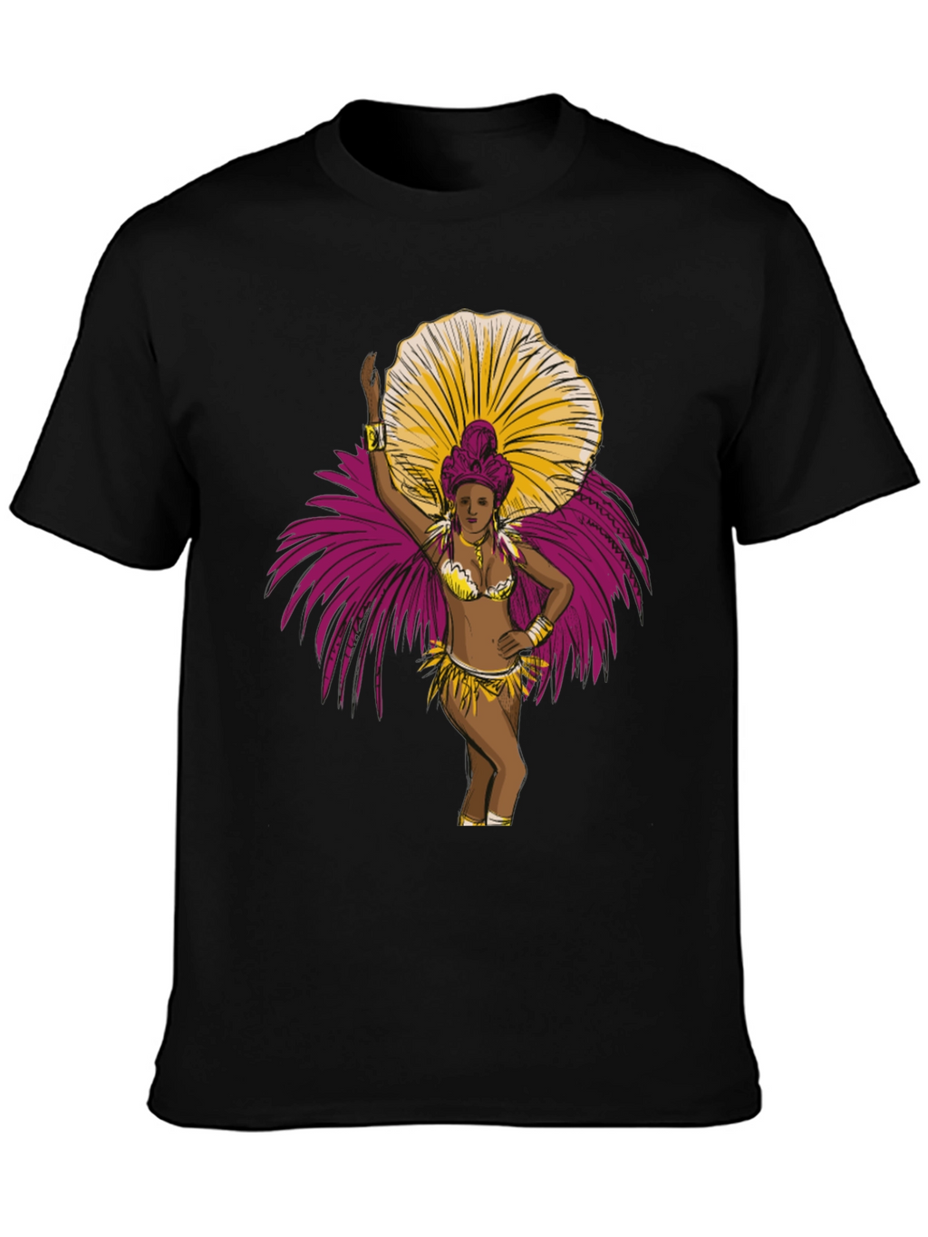 Carnival Dancer Graphic T-Shirt - Bold Black Tee