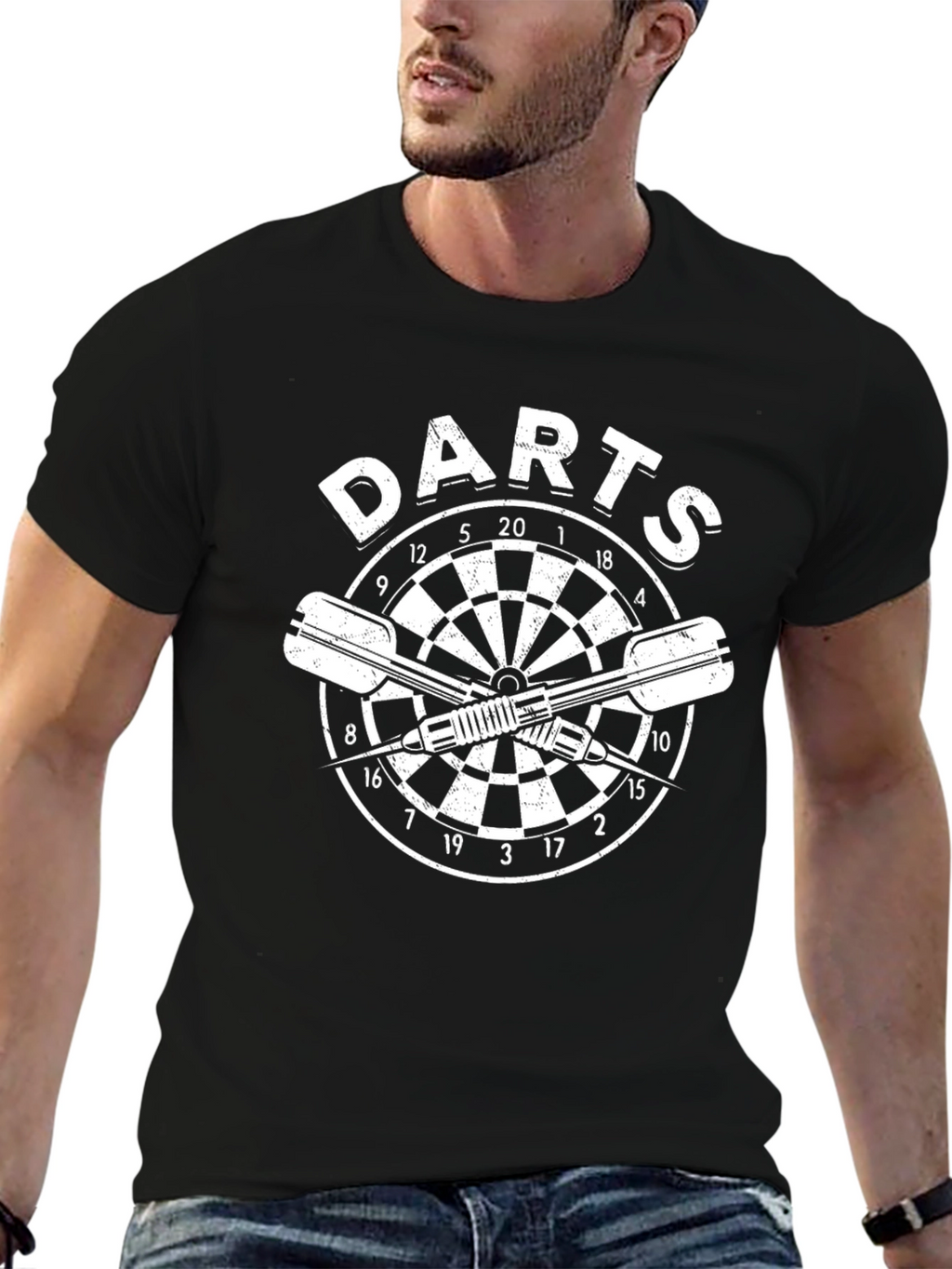 Mens Darts T-Shirt - Dartboard Graphic Tee