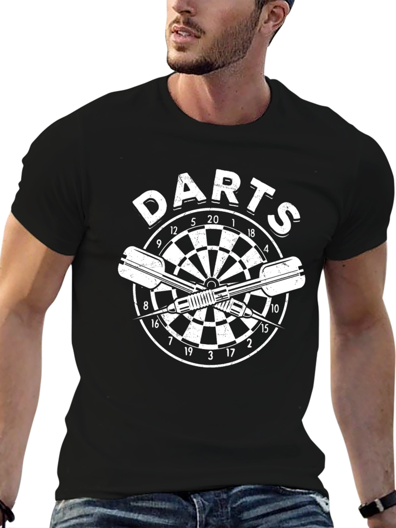 Mens Darts T-Shirt - Dartboard Graphic Tee
