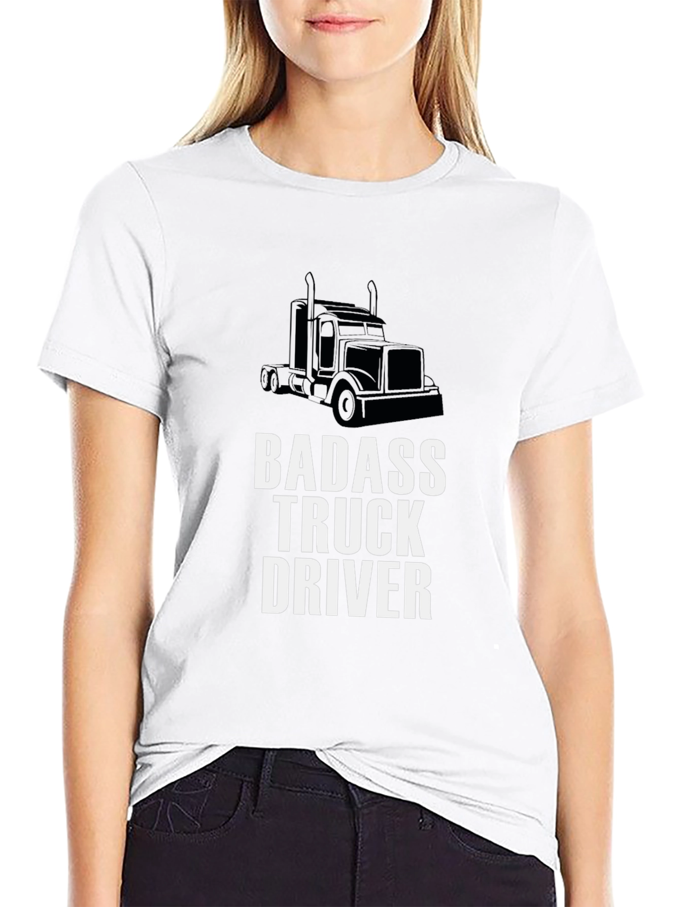 Badass Truck Driver Graphic Tee - Black