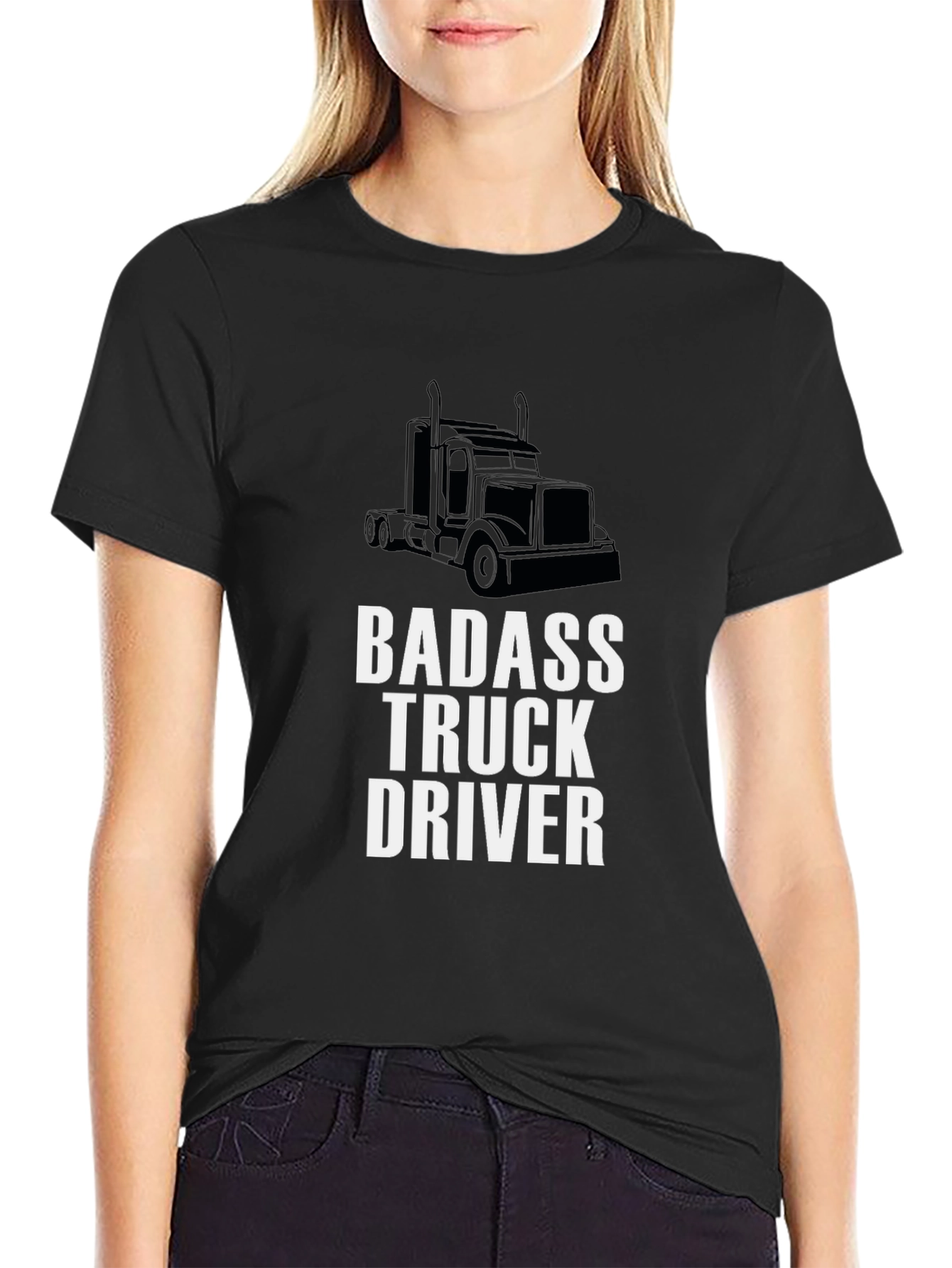 Badass Truck Driver Graphic Tee - Black