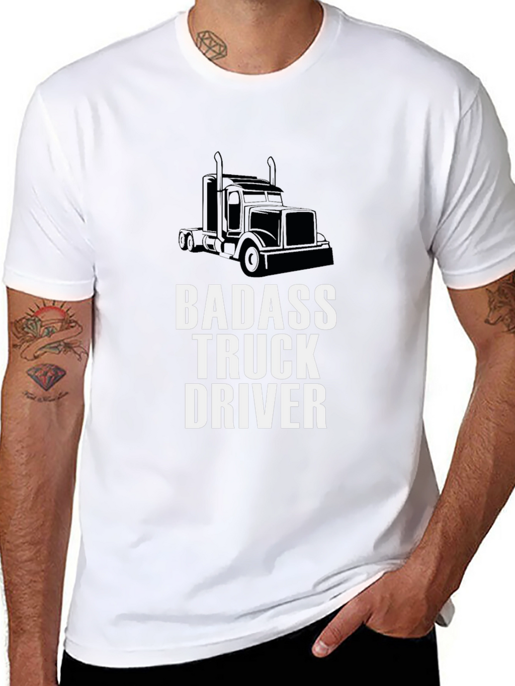 Badass Truck Driver Graphic Tee - Black