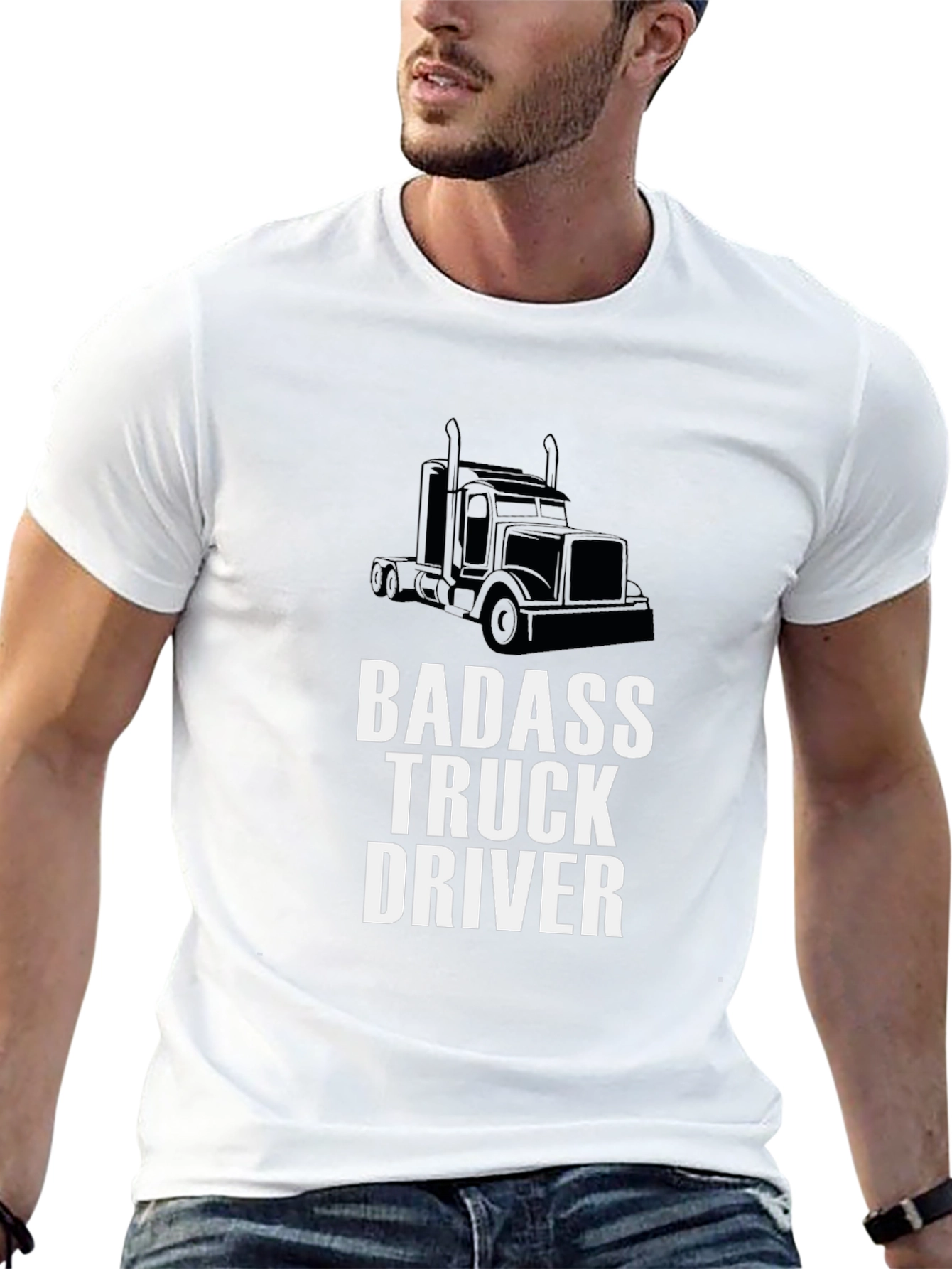 Badass Truck Driver Graphic Tee - Black