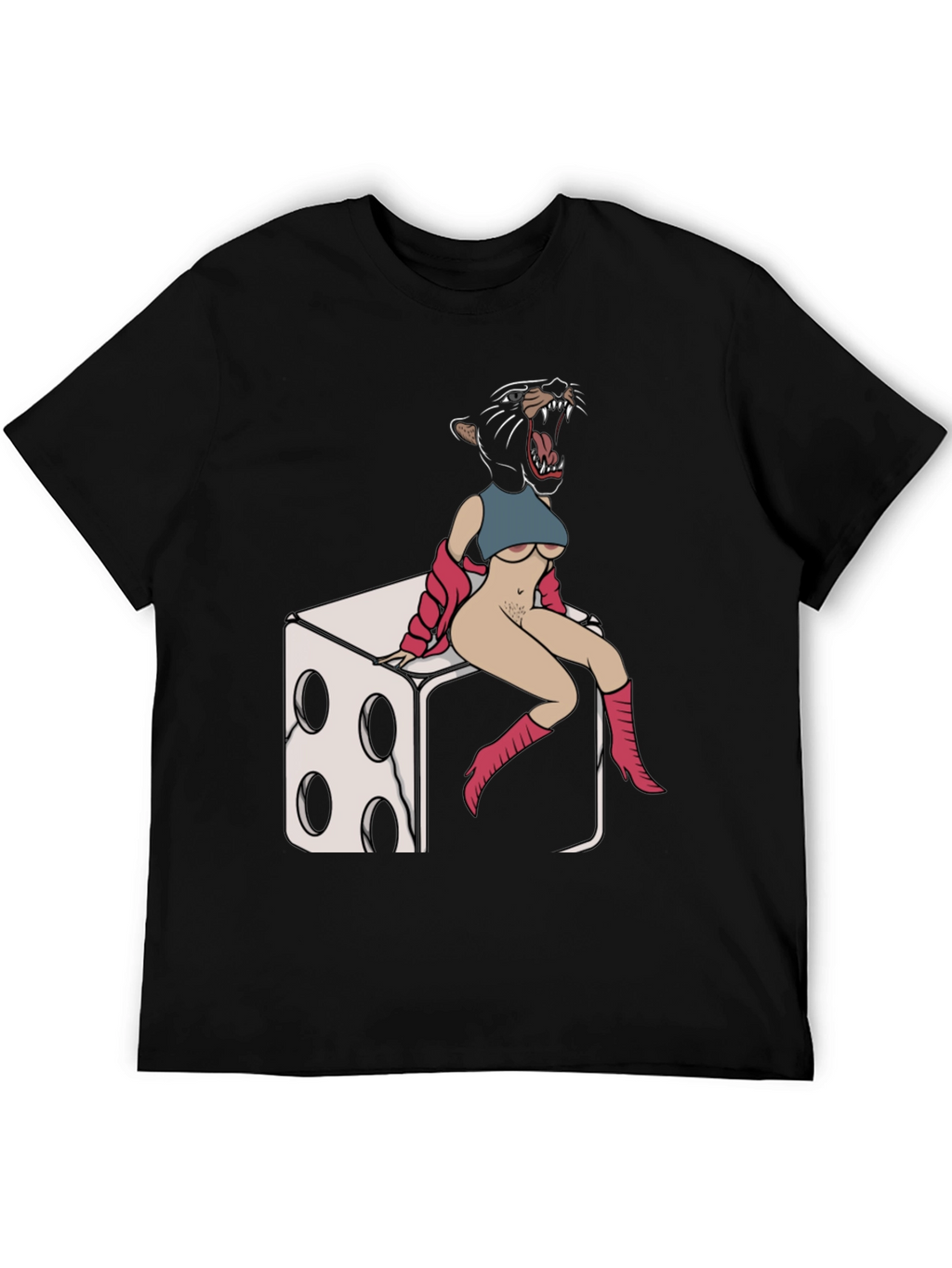 Panther Woman Dice T-Shirt - Edgy Graphic Tee