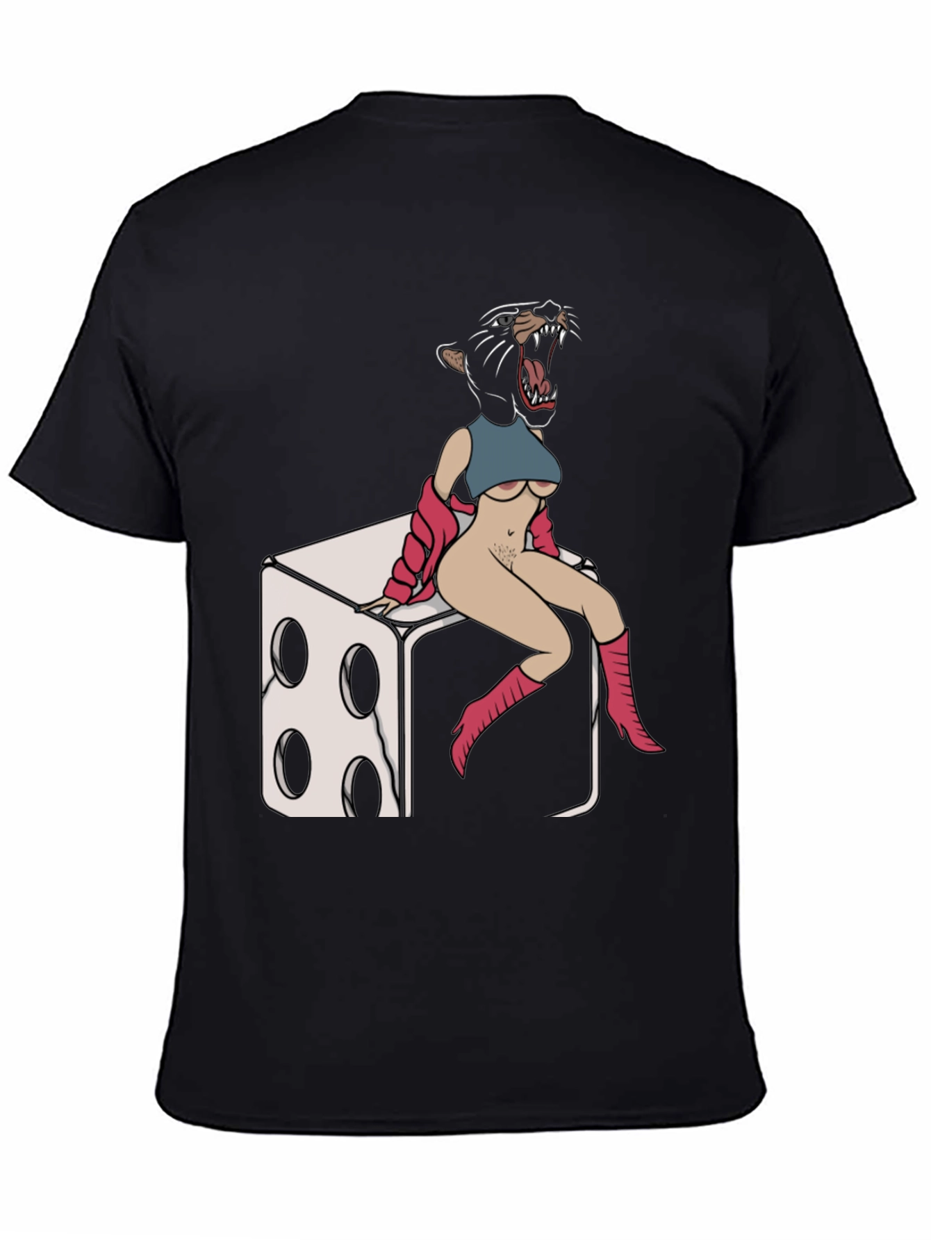Panther Woman Dice T-Shirt - Edgy Graphic Tee