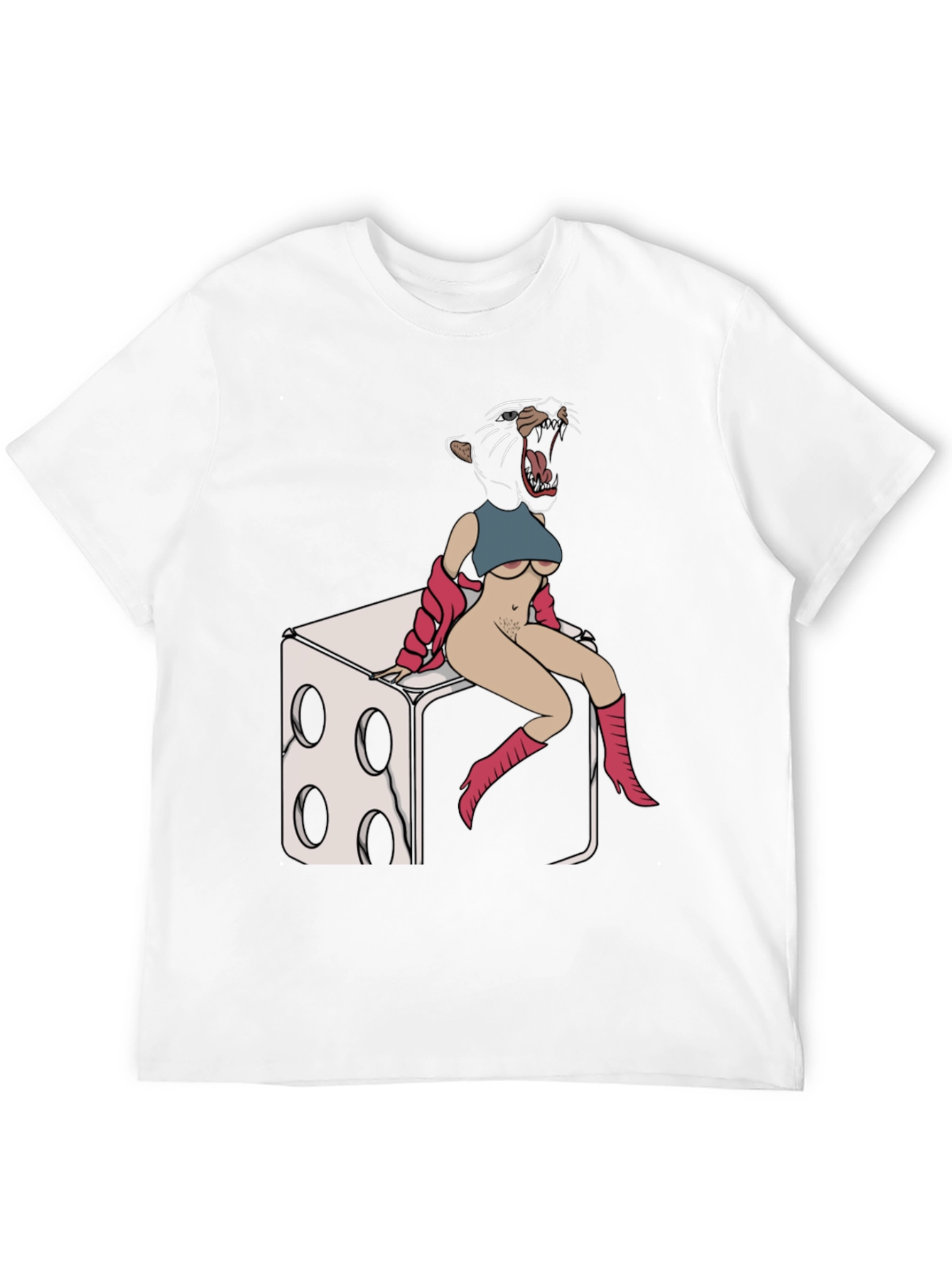 Panther Woman Dice T-Shirt - Edgy Graphic Tee