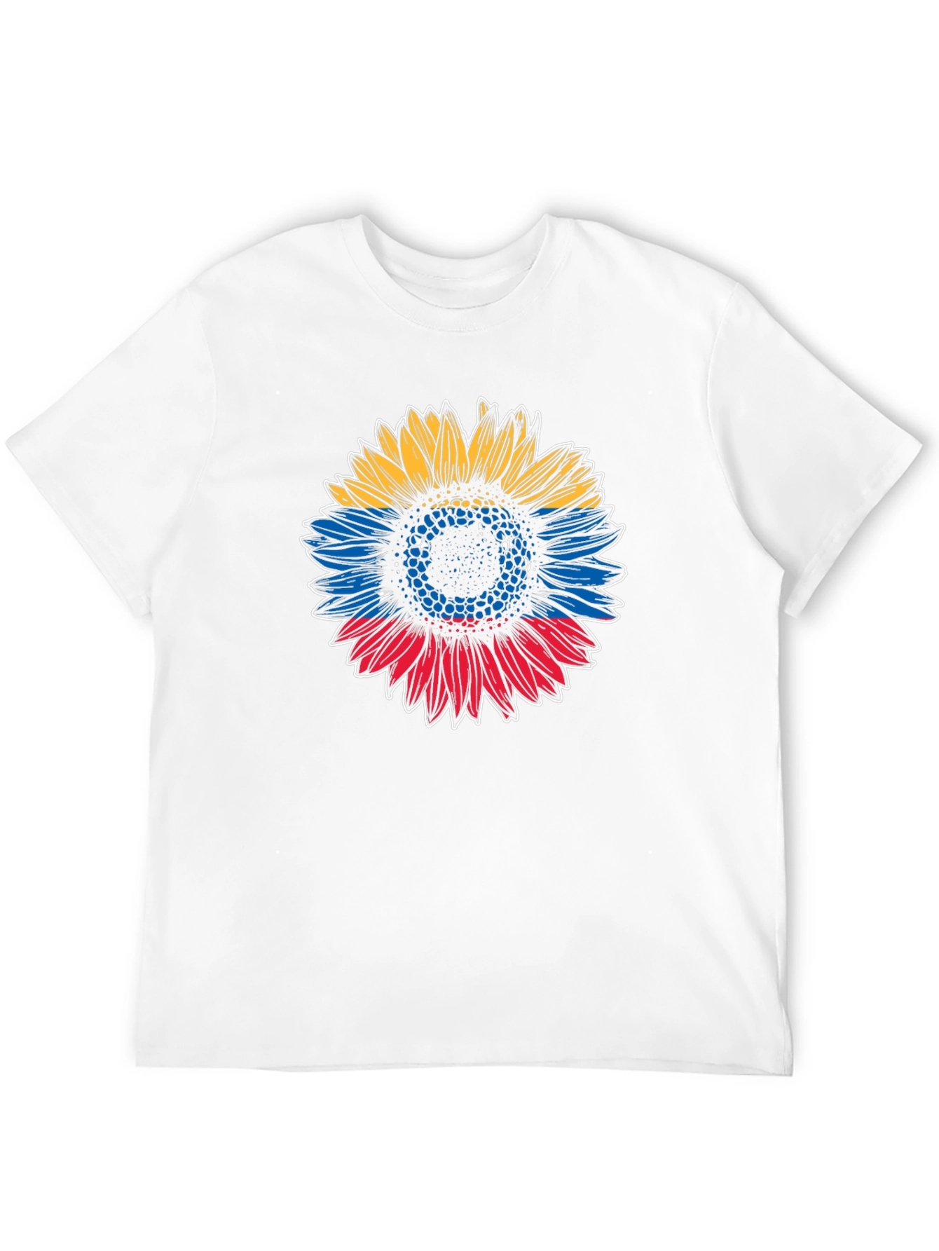 Colombian Flag Sunflower Graphic T-Shirt