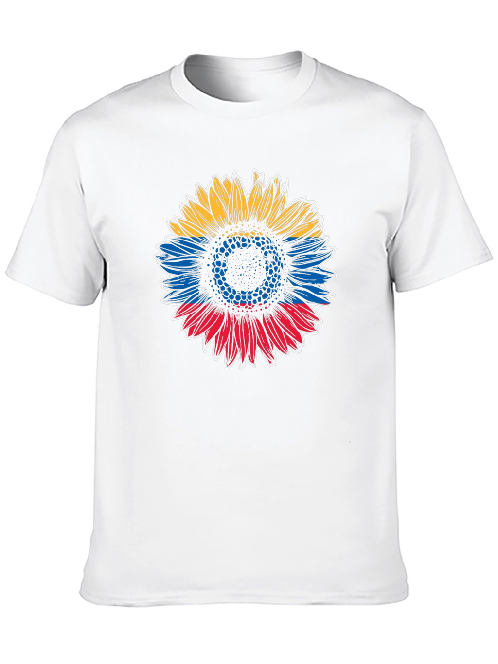 Colombian Flag Sunflower Graphic T-Shirt