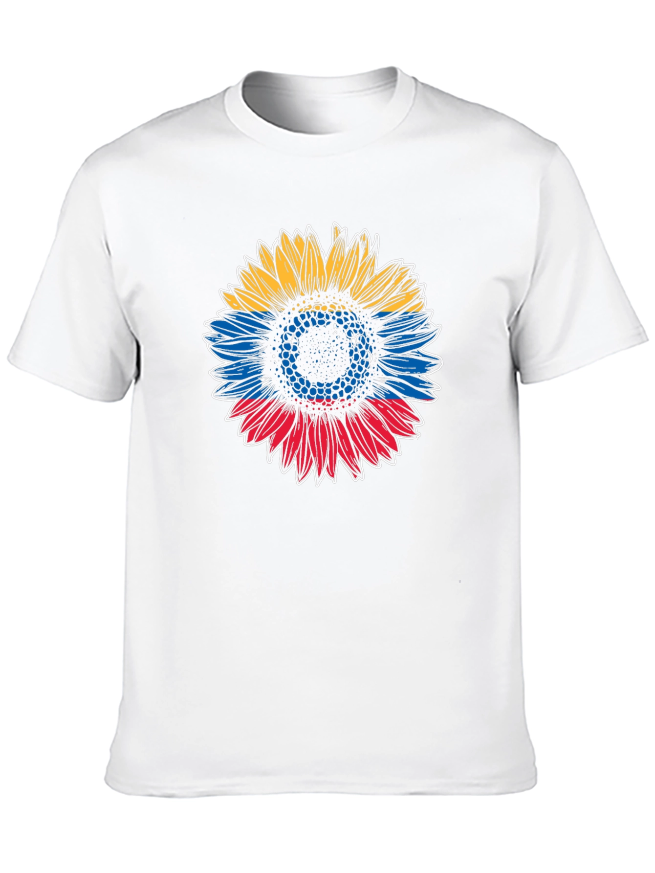 Colombian Flag Sunflower Graphic T-Shirt