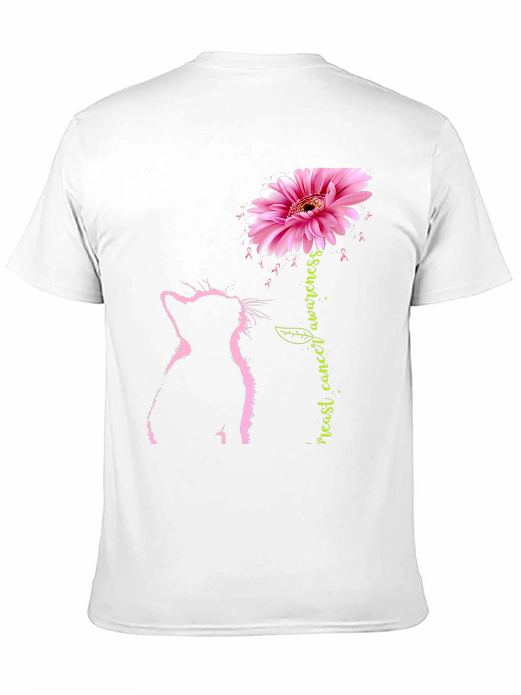 Pink Cat Breast Cancer Awareness T-Shirt