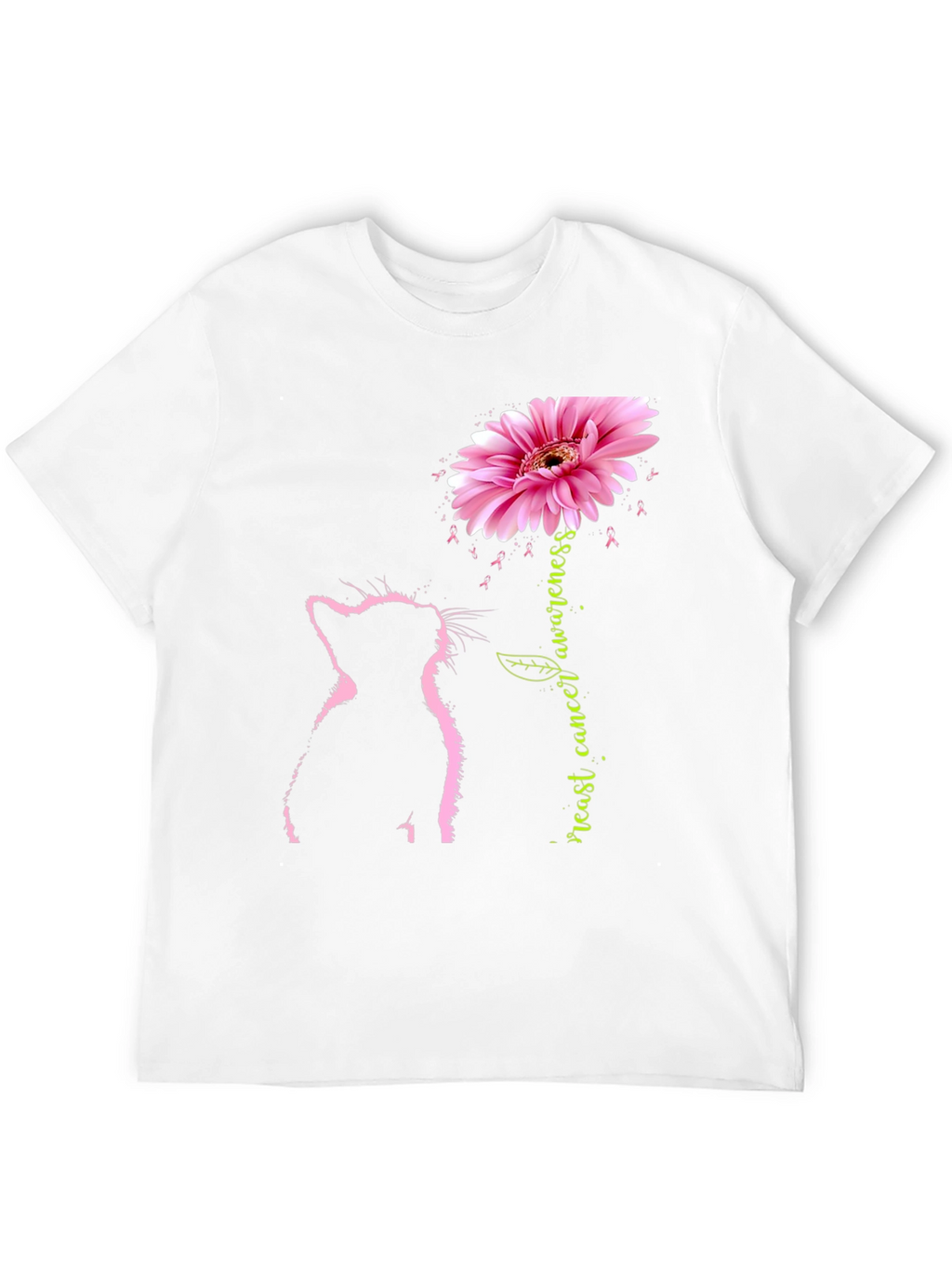 Pink Cat Breast Cancer Awareness T-Shirt