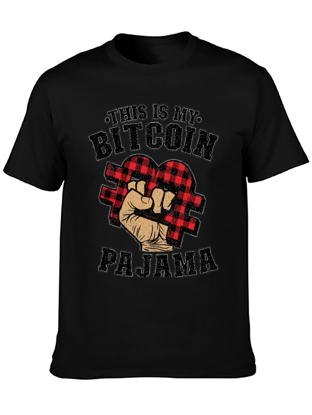Bitcoin Pajama Black T-Shirt Crypto HODL