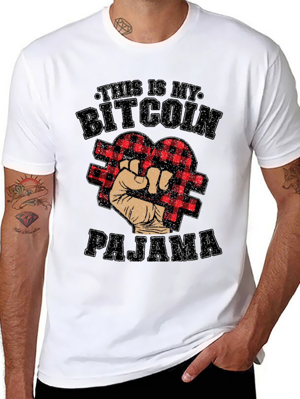 Bitcoin Pajama Black T-Shirt Crypto HODL