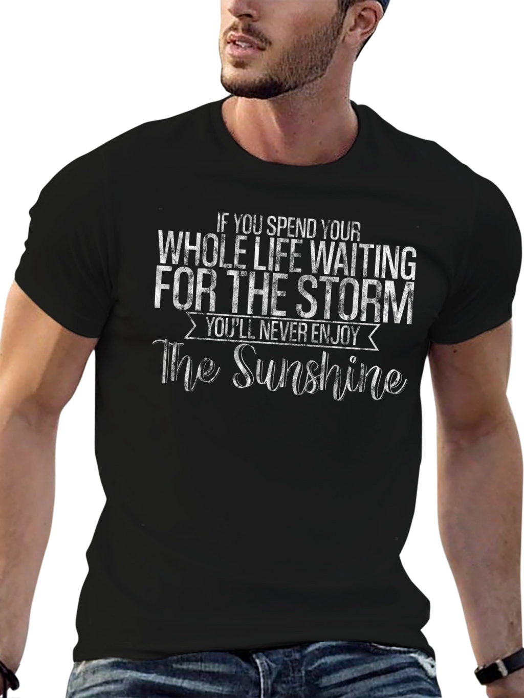 Inspirational Quote Graphic T-Shirt - Enjoy the Sunshine