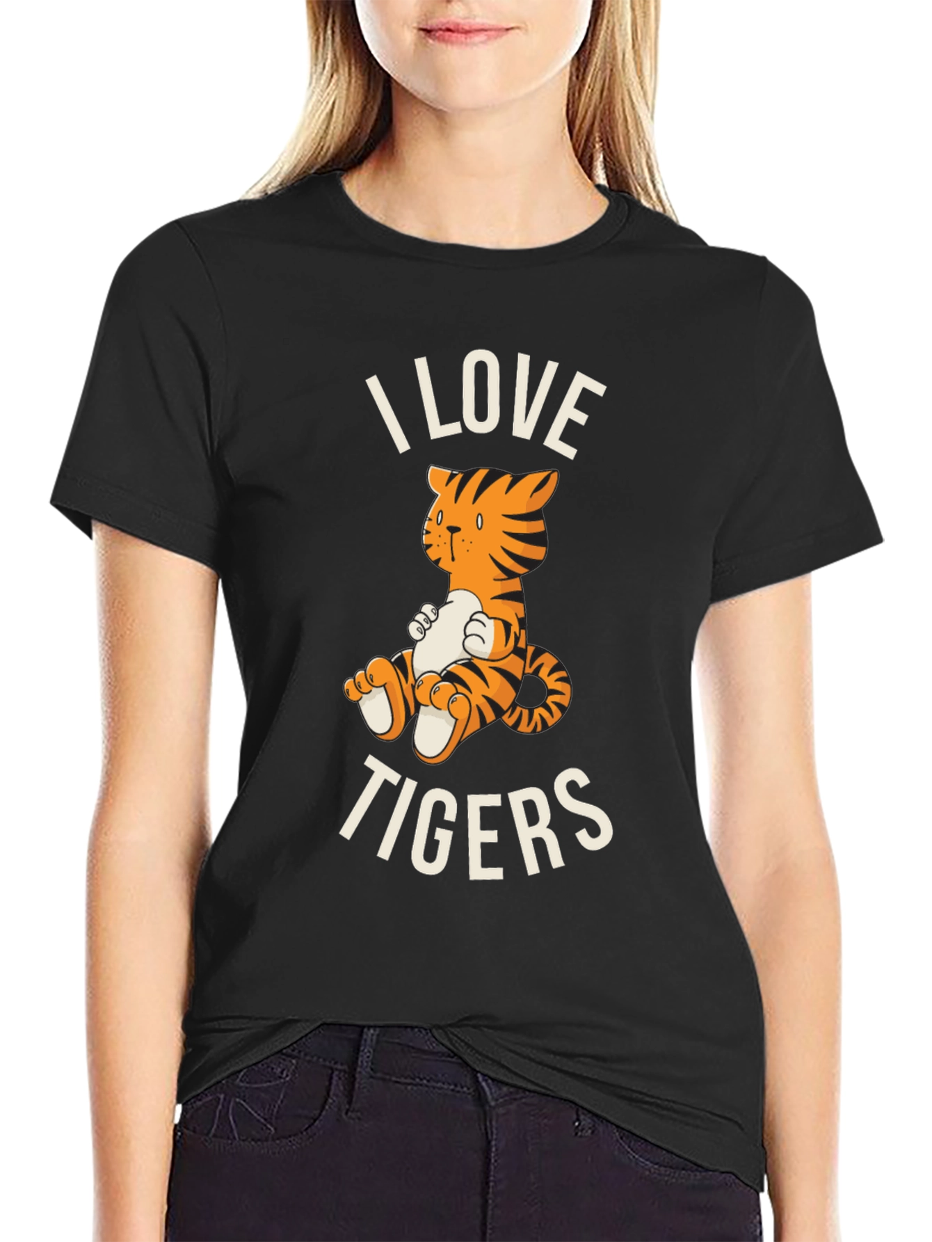 I Love Tigers Graphic Tee - Cute Cartoon Tiger T-Shirt