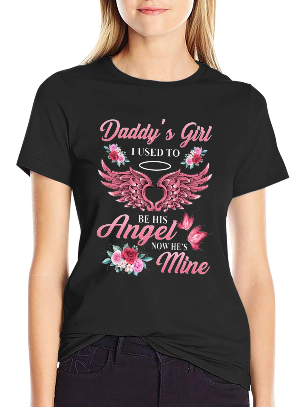 Daddys Girl Angel Wings Graphic T-Shirt