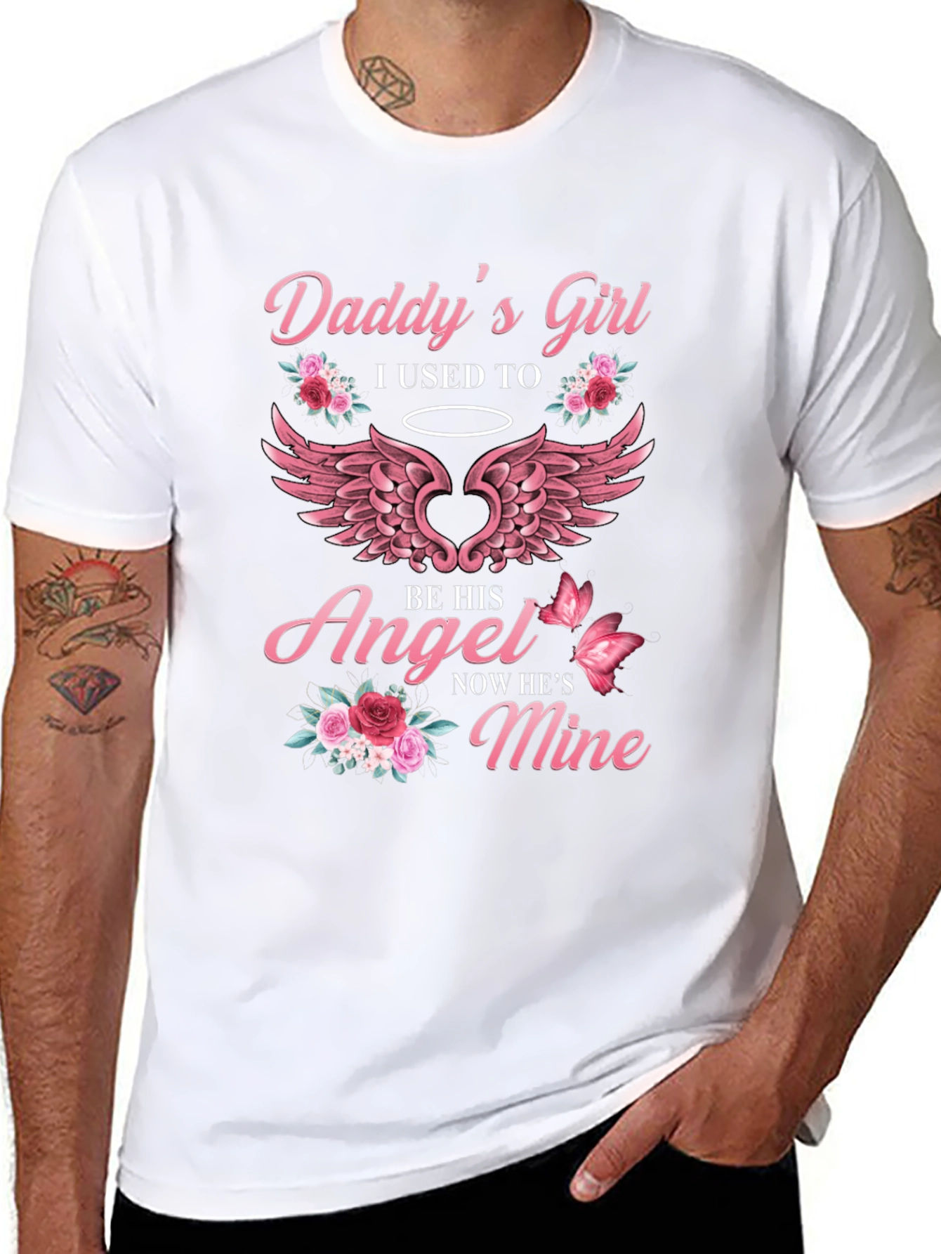 Daddys Girl Angel Wings Graphic T-Shirt