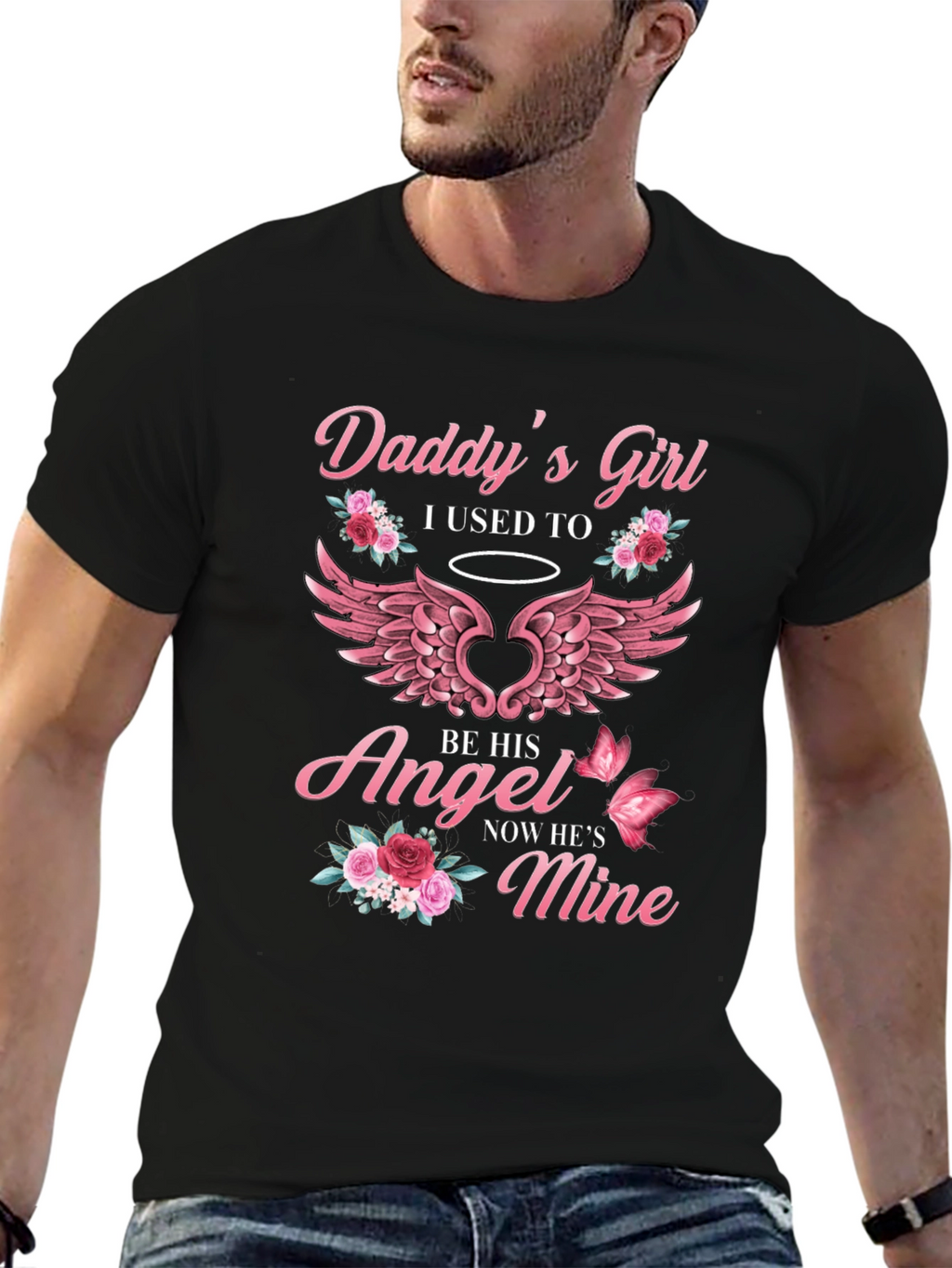Daddys Girl Angel Wings Graphic T-Shirt