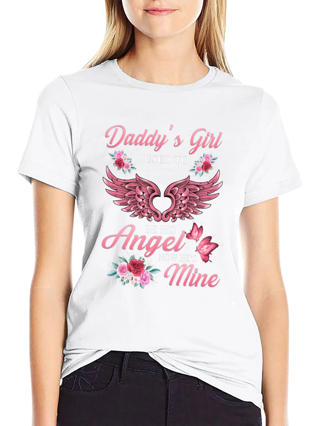 Daddys Girl Angel Wings Graphic T-Shirt