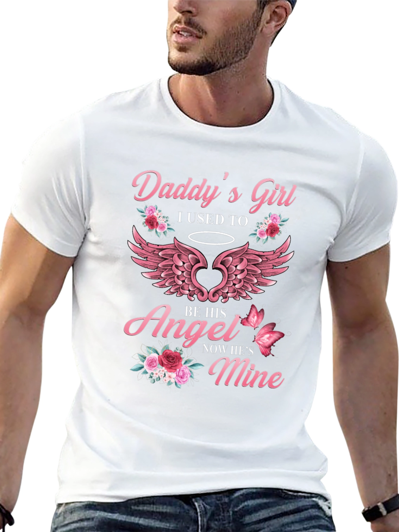 Daddys Girl Angel Wings Graphic T-Shirt