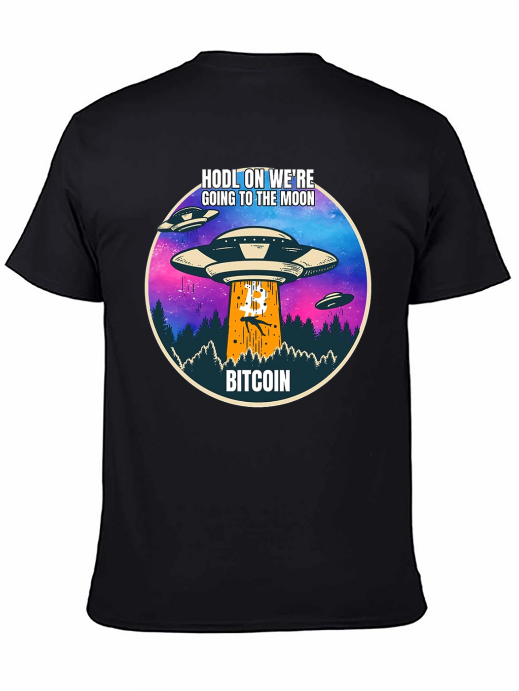 Bitcoin HODL to the Moon UFO T-Shirt