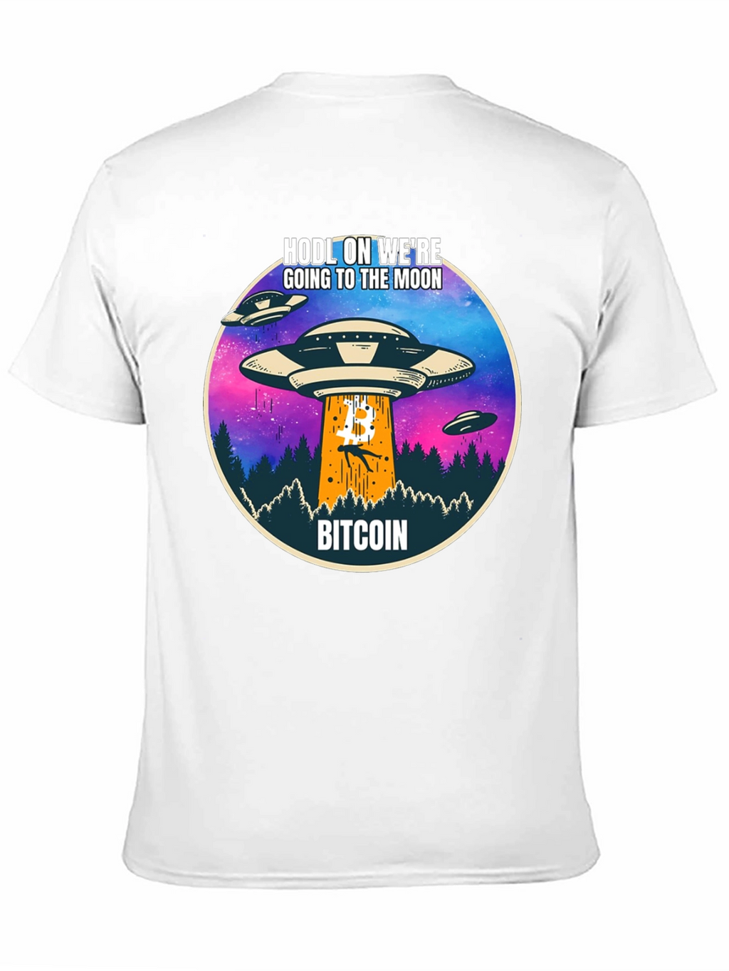 Bitcoin HODL to the Moon UFO T-Shirt