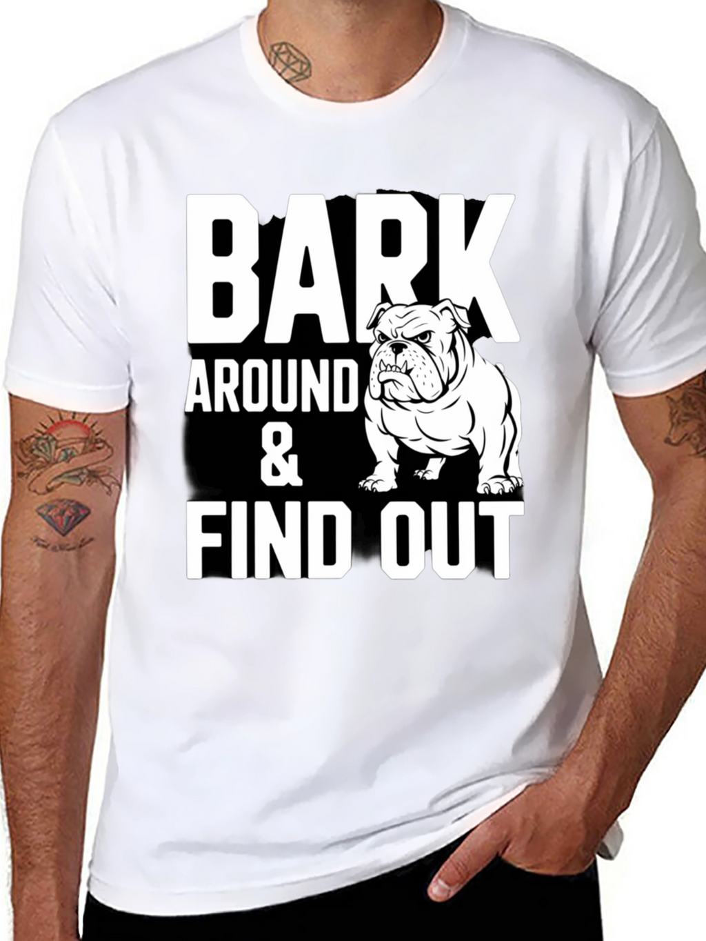 Bark Around & Find Out Bulldog Graphic Tee