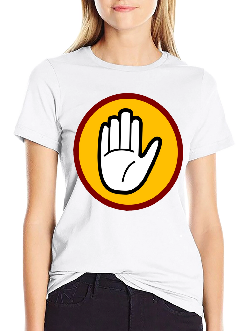 Black T-Shirt with Bold Hand Graphic