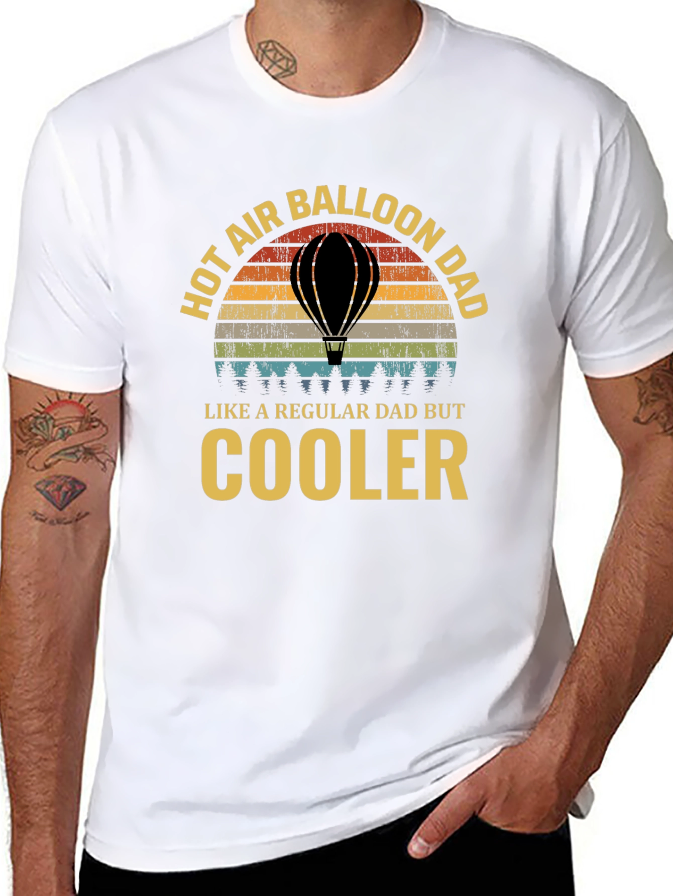 Hot Air Balloon Dad T-Shirt - Cooler Than Regular