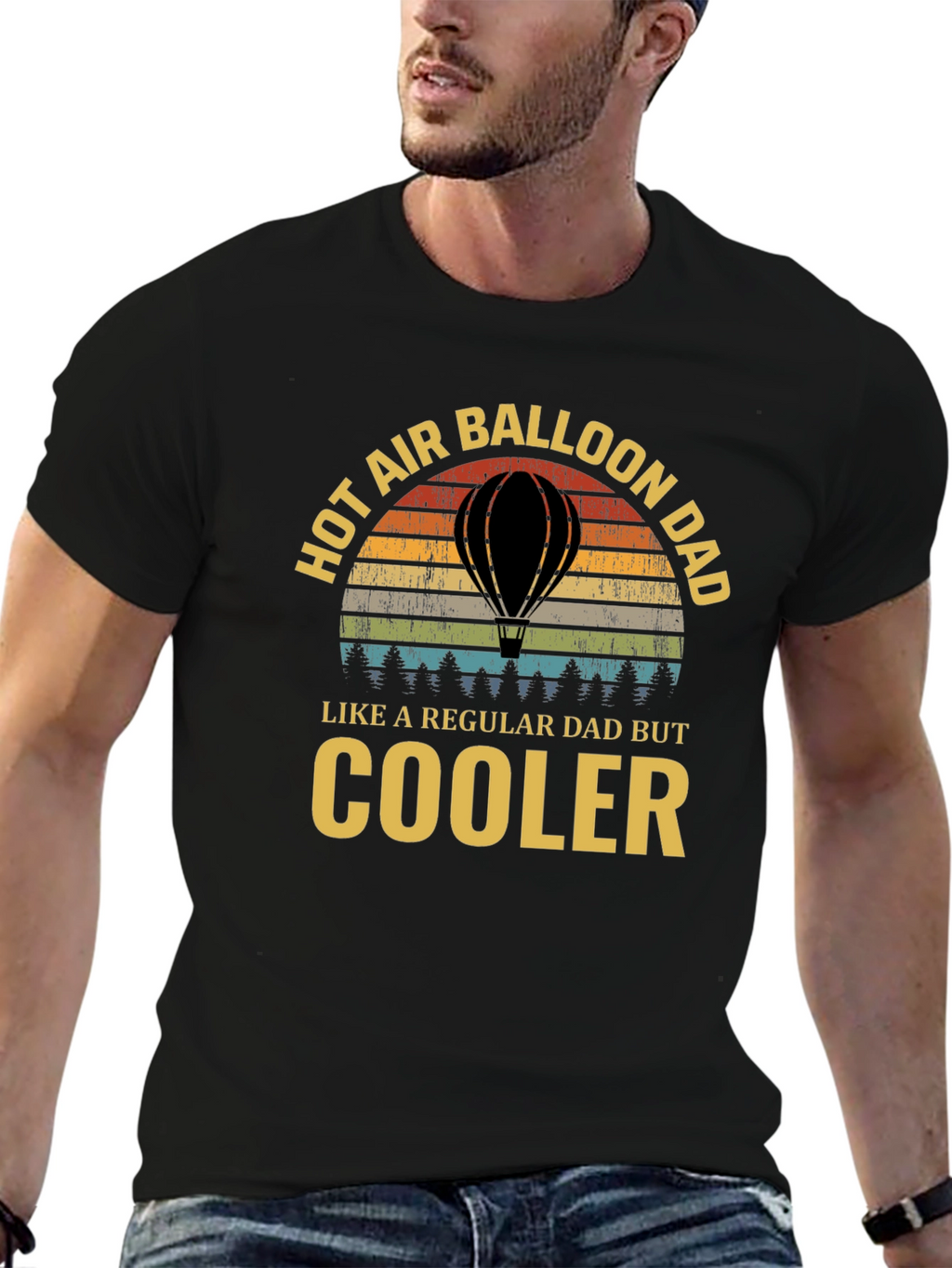 Hot Air Balloon Dad T-Shirt - Cooler Than Regular