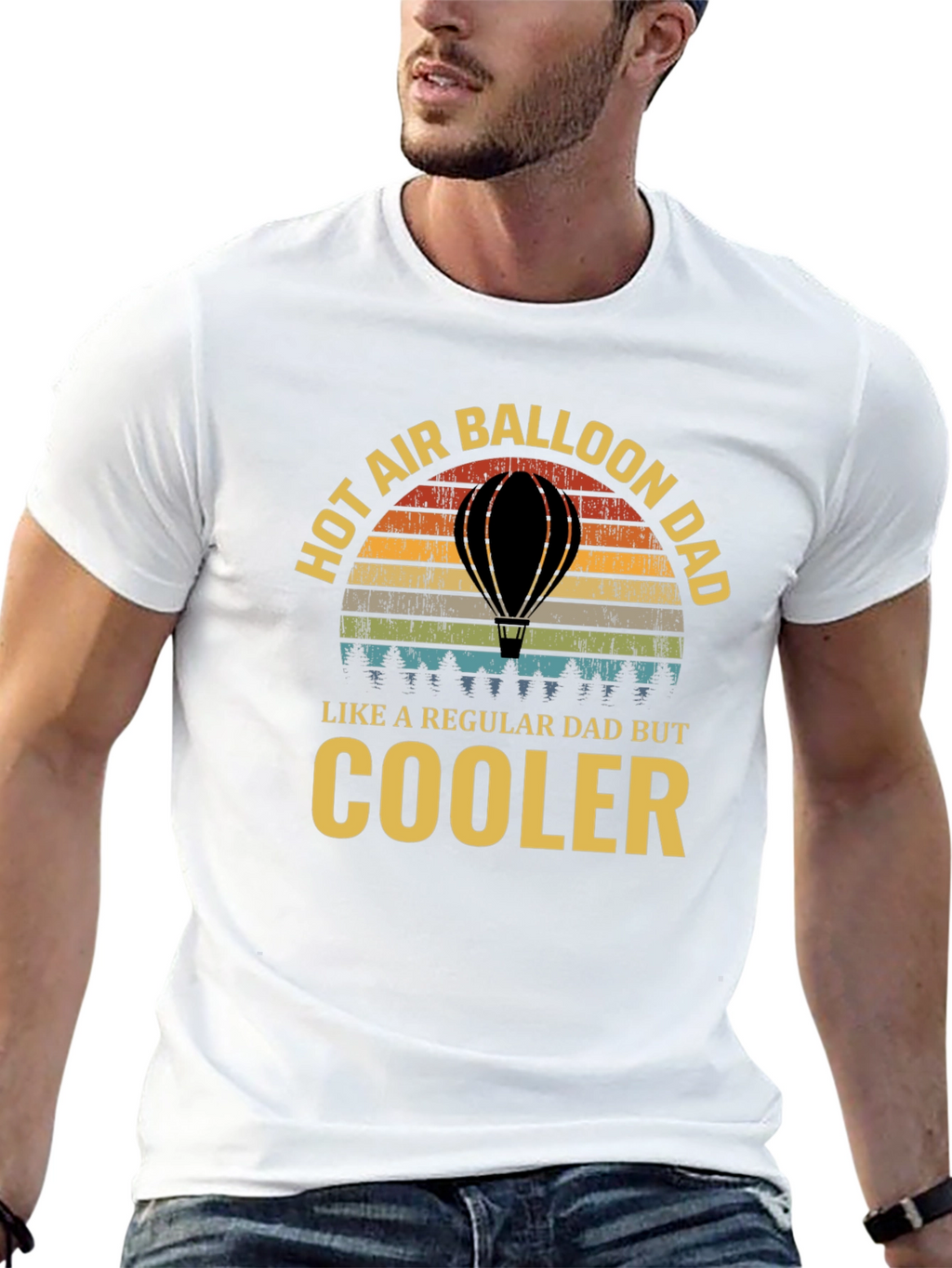 Hot Air Balloon Dad T-Shirt - Cooler Than Regular